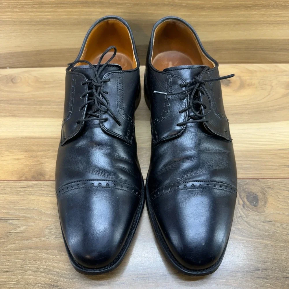 Allen Edmonds Clifton Cap Toe Derby Mens 11 D Black Leather Formal‎ Business